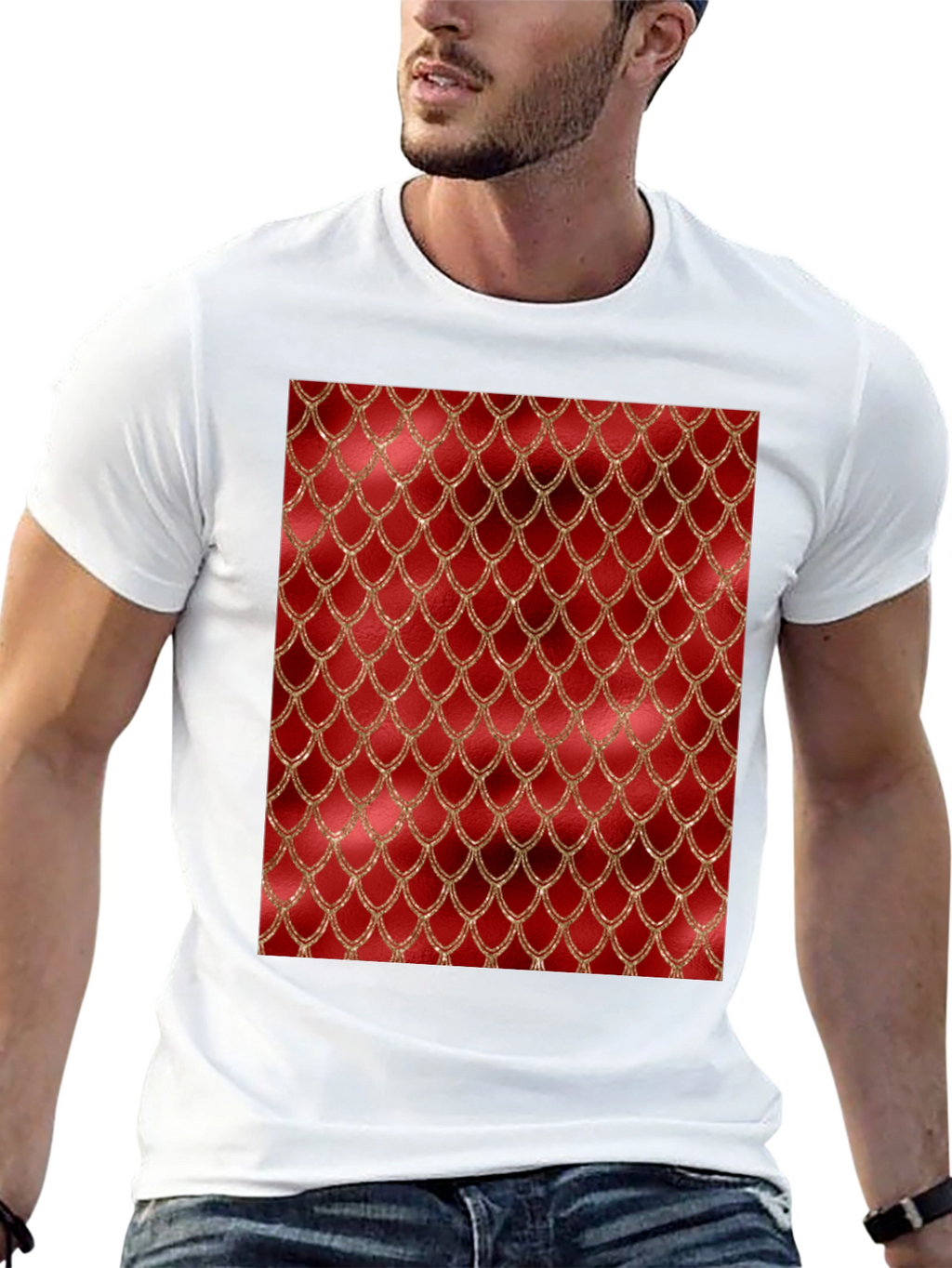 Red Dragon Scale Graphic Tee
