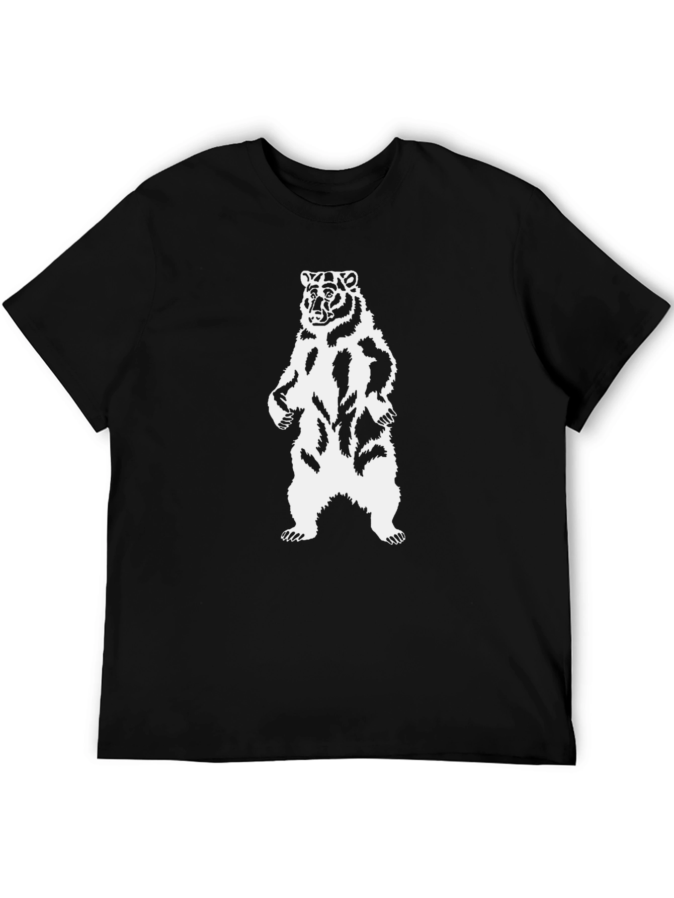 Bear Graphic T-Shirt - Black Animal Design