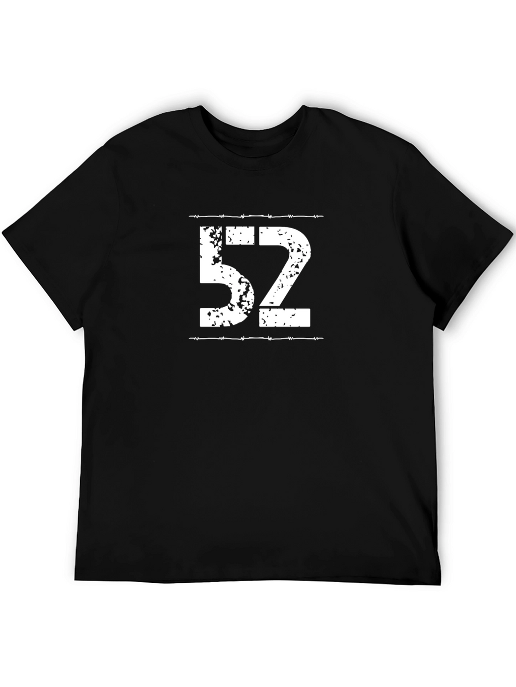 Distressed 52 Graphic Tee - Black Cotton