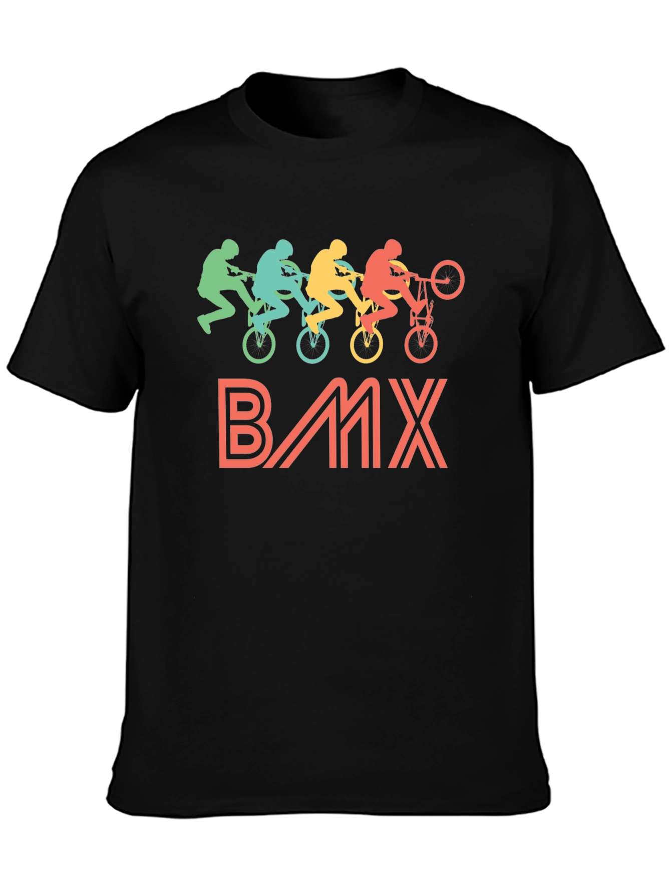 Retro BMX Rider Black T-Shirt
