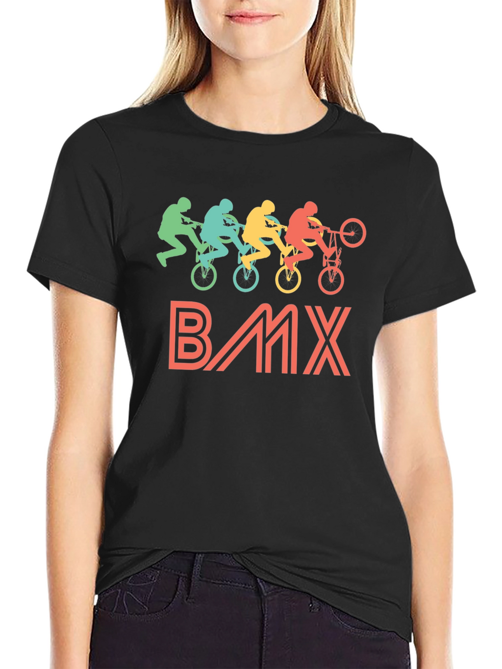 Retro BMX Rider Black T-Shirt