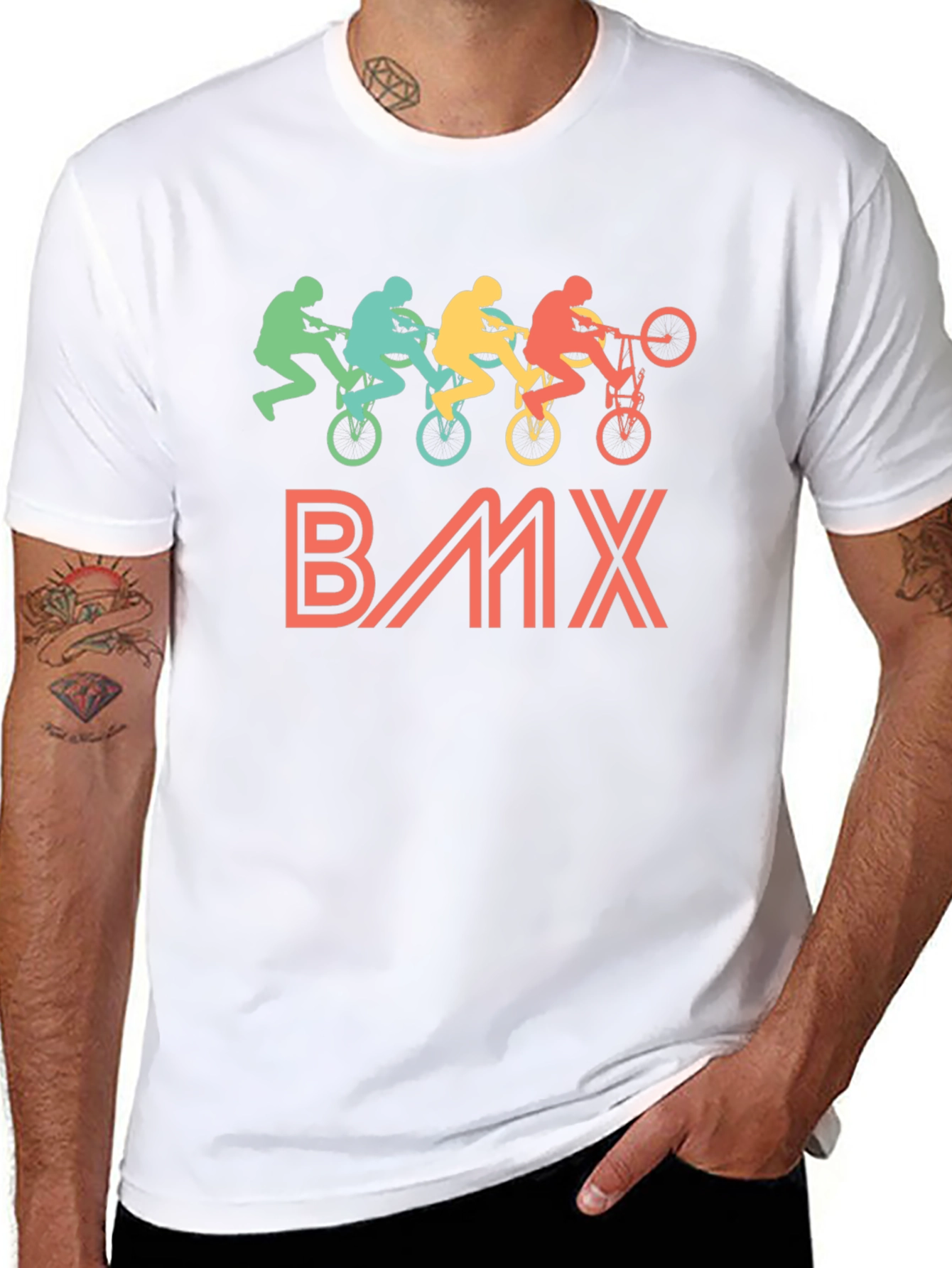 Retro BMX Rider Black T-Shirt