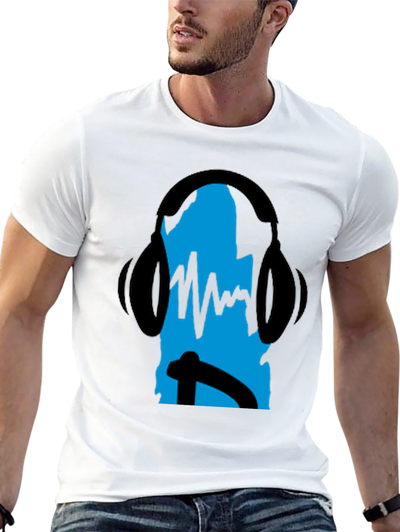 Cool DJ Headphones Black T-Shirt