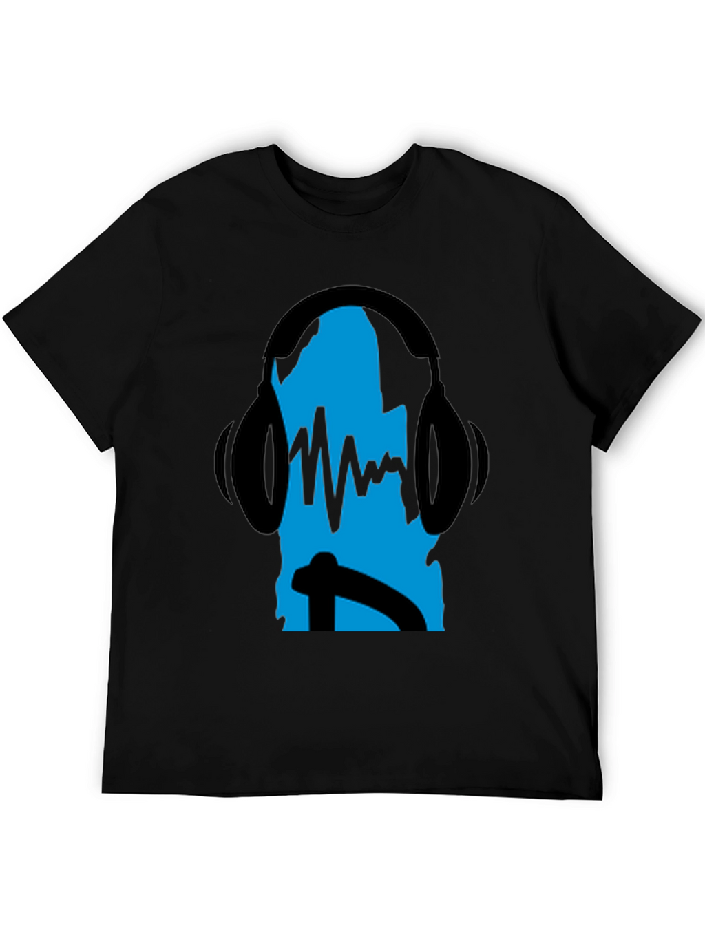 Cool DJ Headphones Black T-Shirt