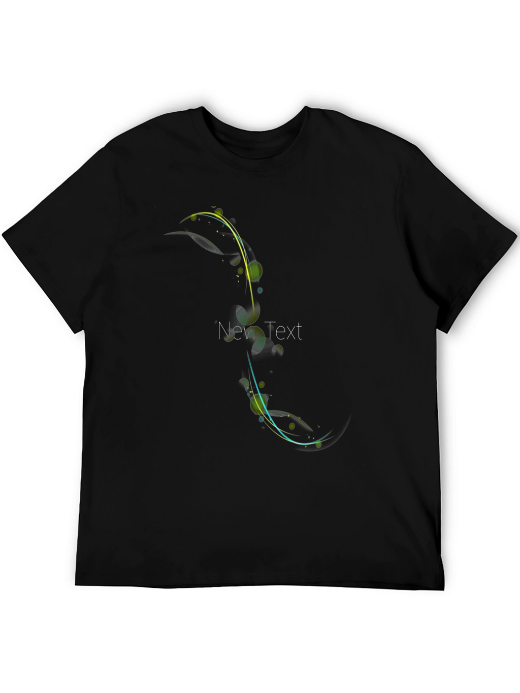 Stylish Black Tee with Abstract Floral Design