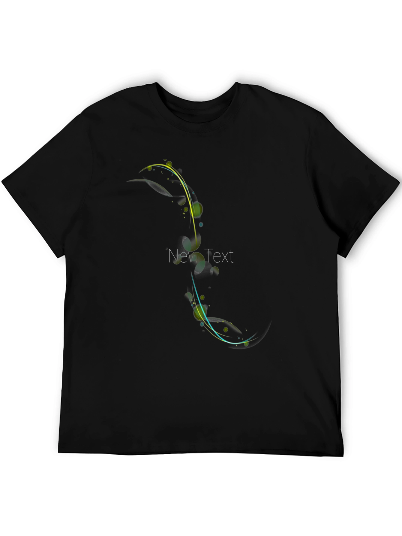 Stylish Black Tee with Abstract Floral Design