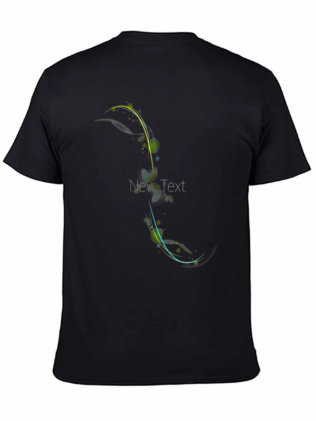 Stylish Black Tee with Abstract Floral Design