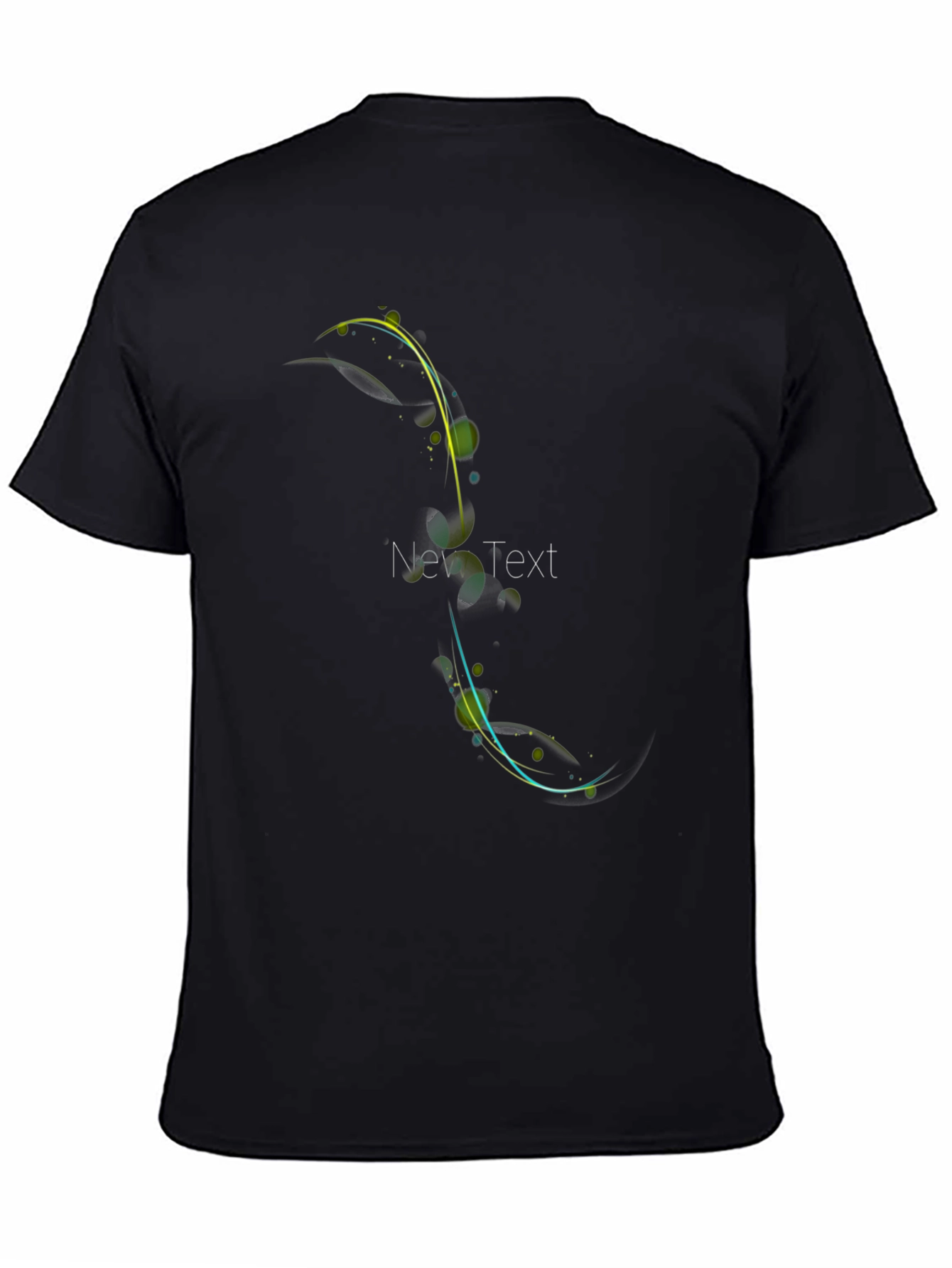 Stylish Black Tee with Abstract Floral Design