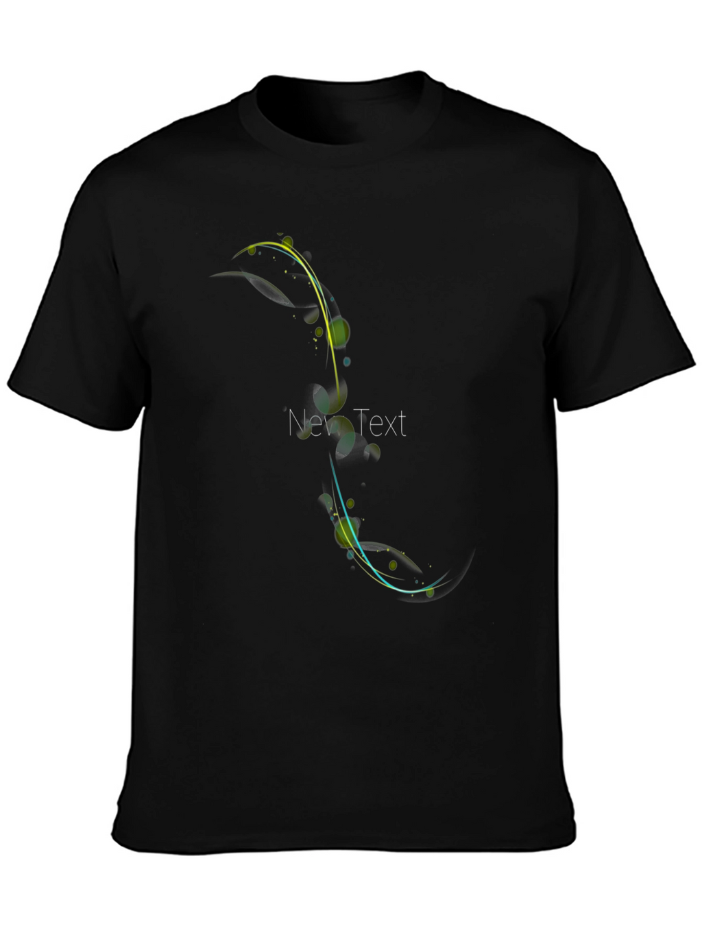 Stylish Black Tee with Abstract Floral Design