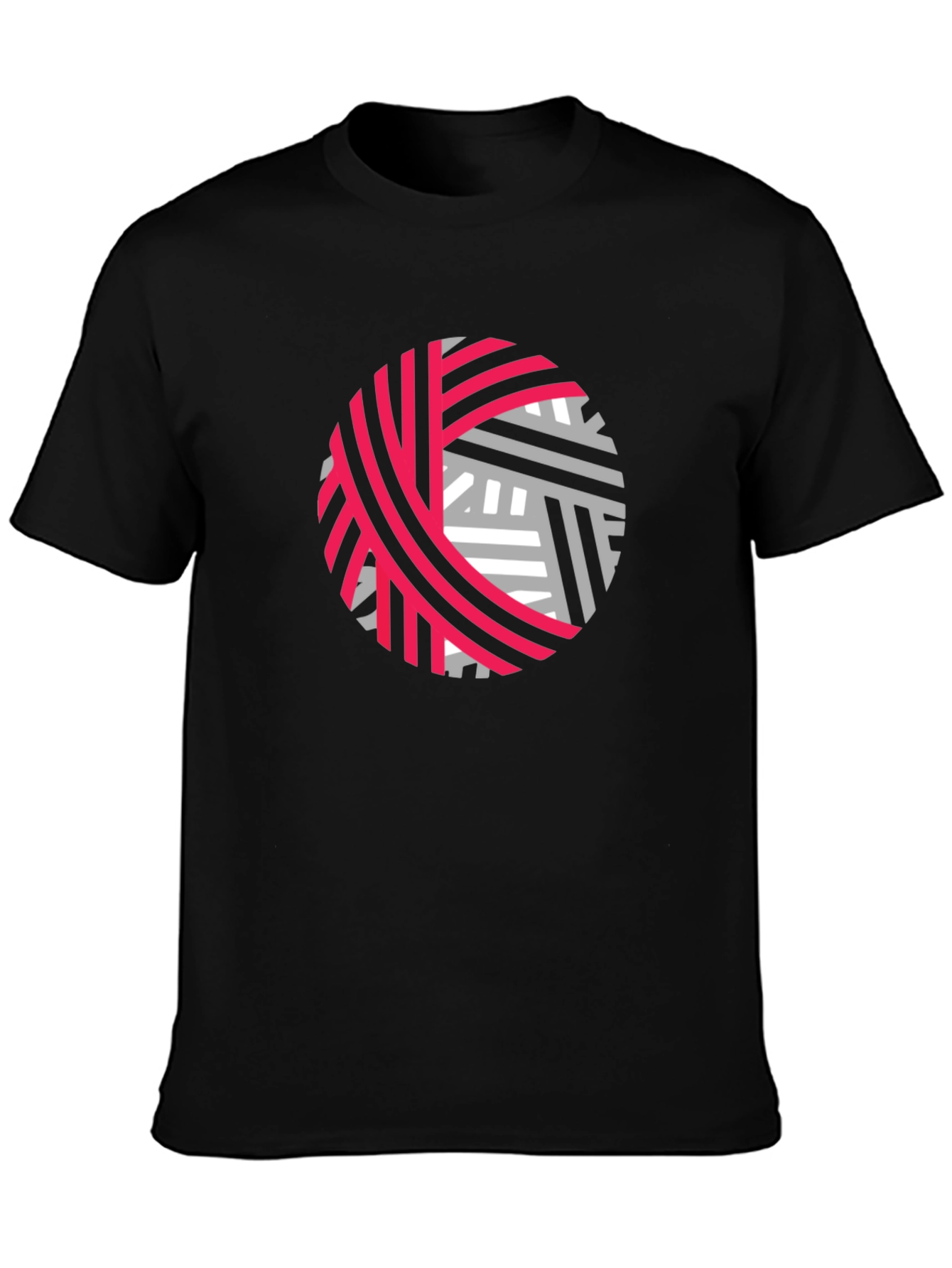 Abstract Yarn Ball Graphic Tee - Black