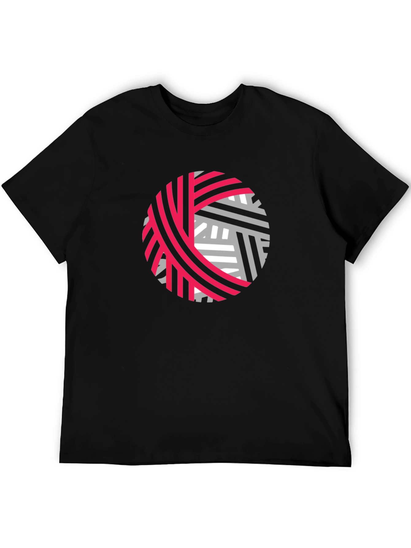 Abstract Yarn Ball Graphic Tee - Black