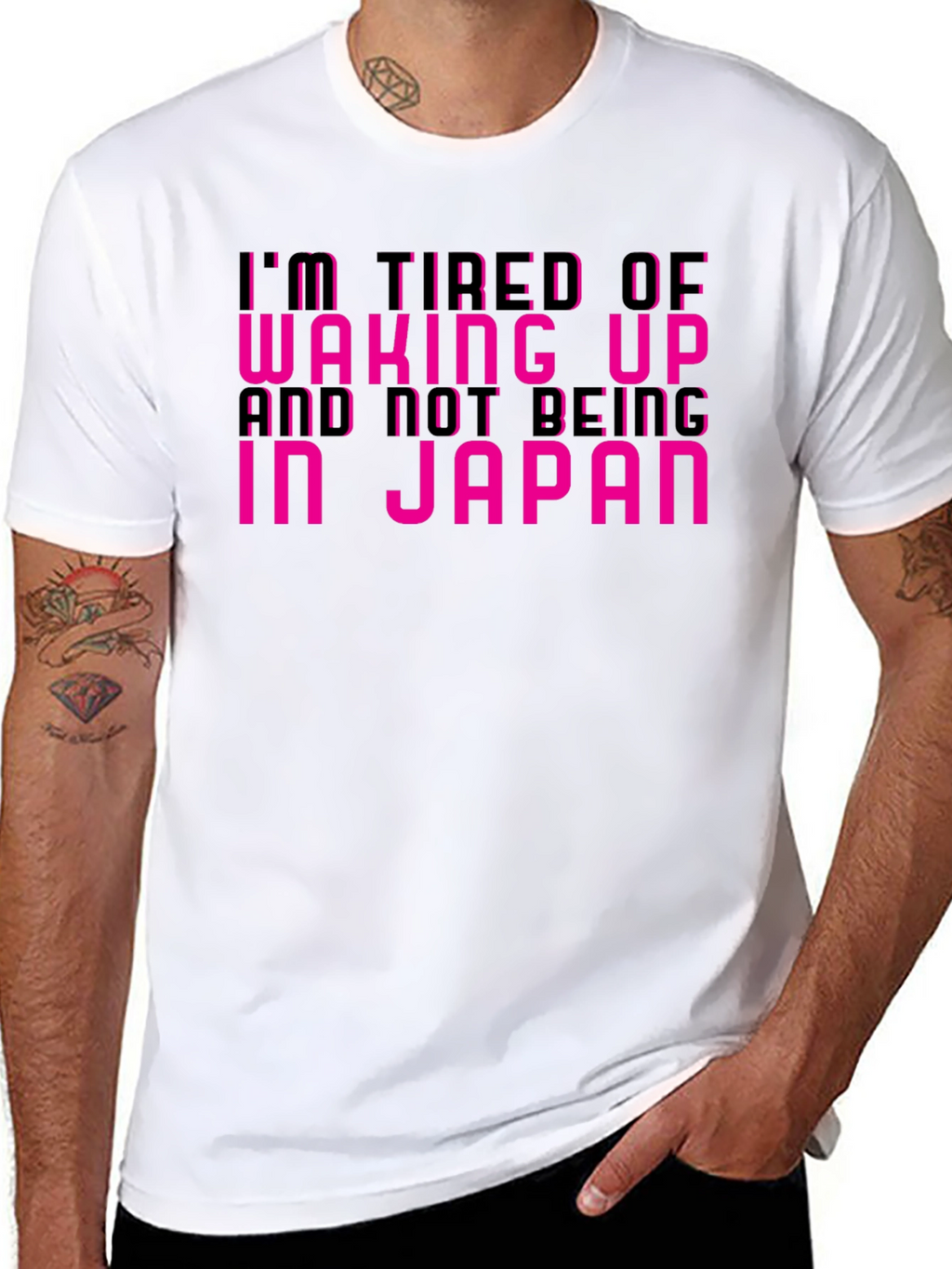Im Tired of Not Being In Japan Black Tee
