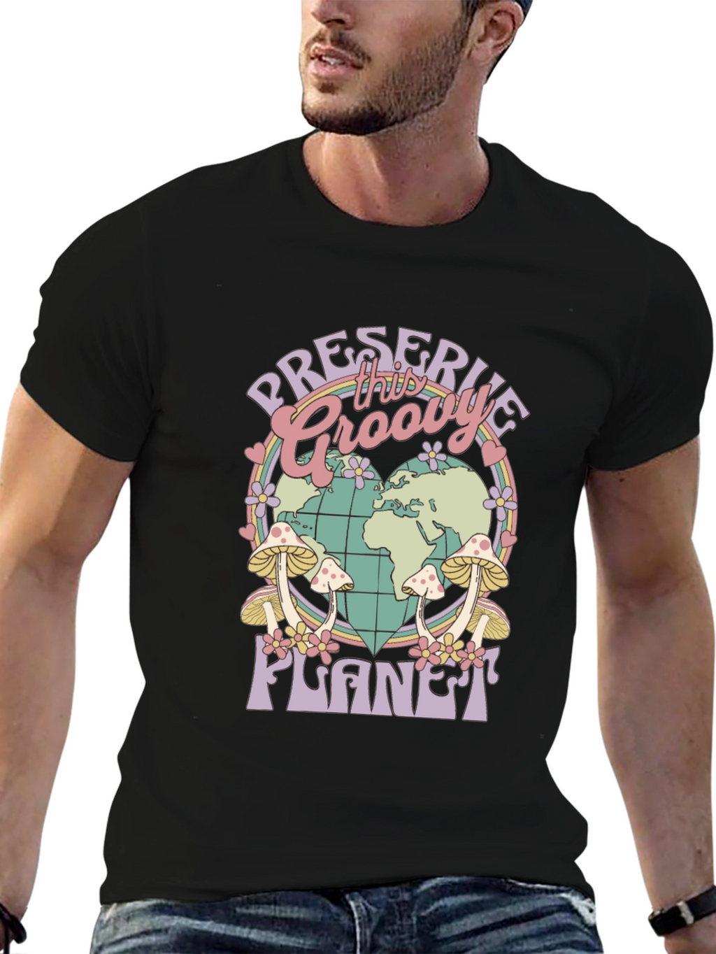Groovy Planet T-Shirt - Retro Earth Day Tee