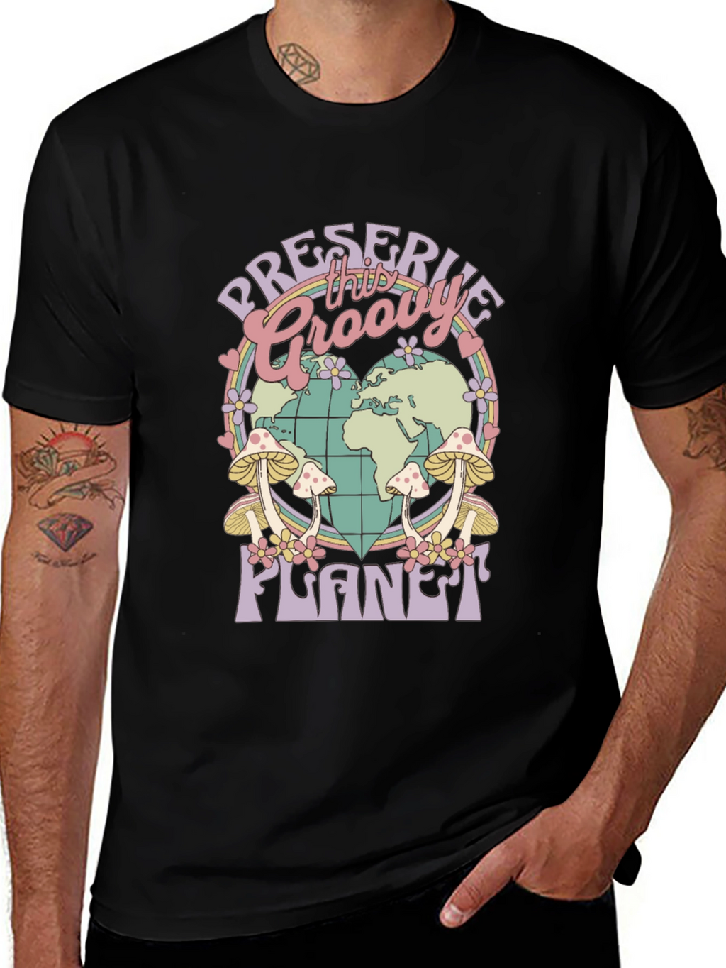 Groovy Planet T-Shirt - Retro Earth Day Tee
