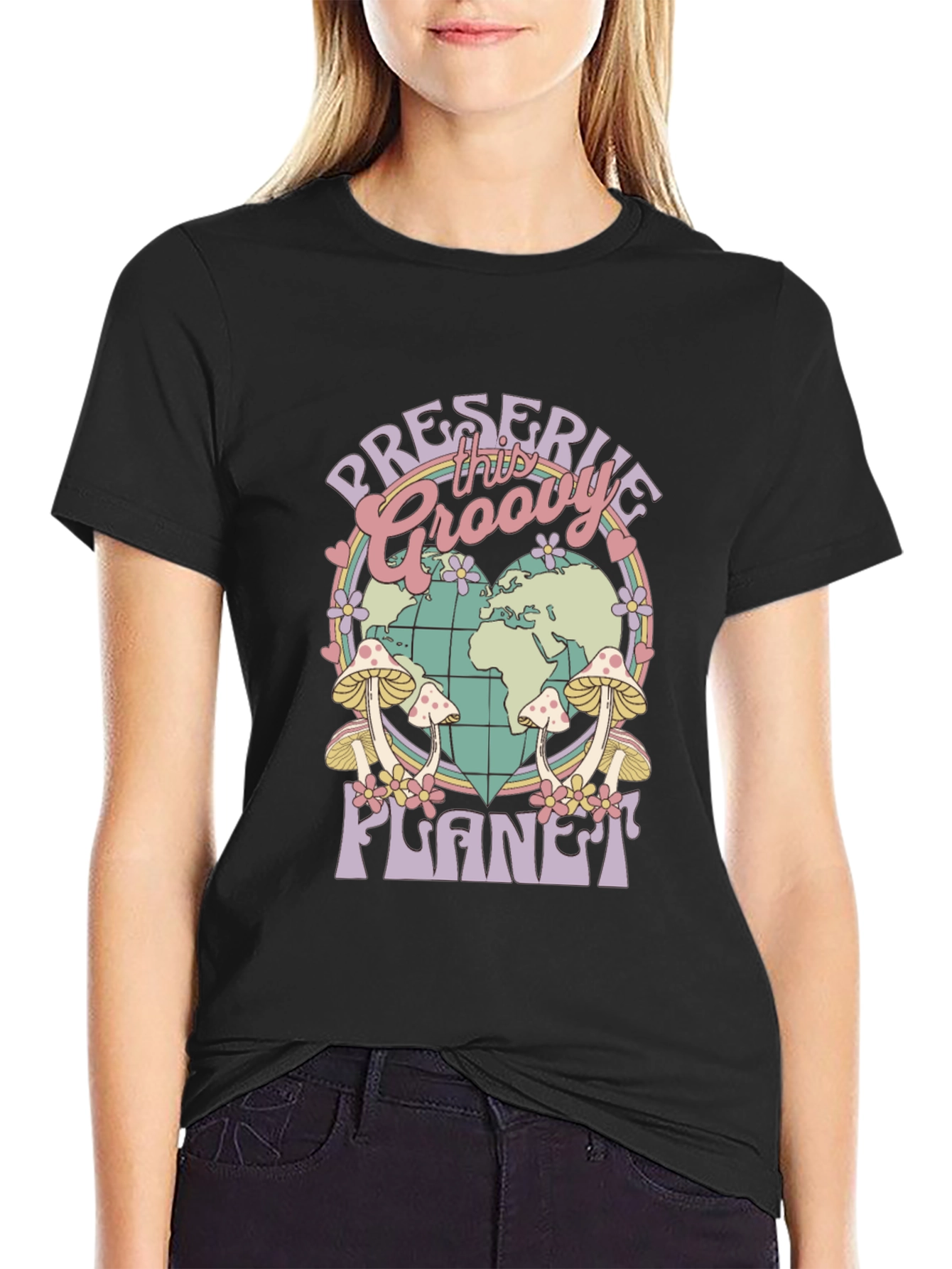 Groovy Planet T-Shirt - Retro Earth Day Tee