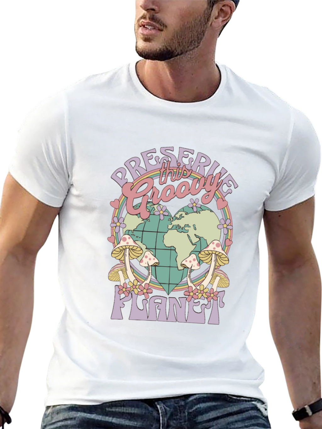 Groovy Planet T-Shirt - Retro Earth Day Tee