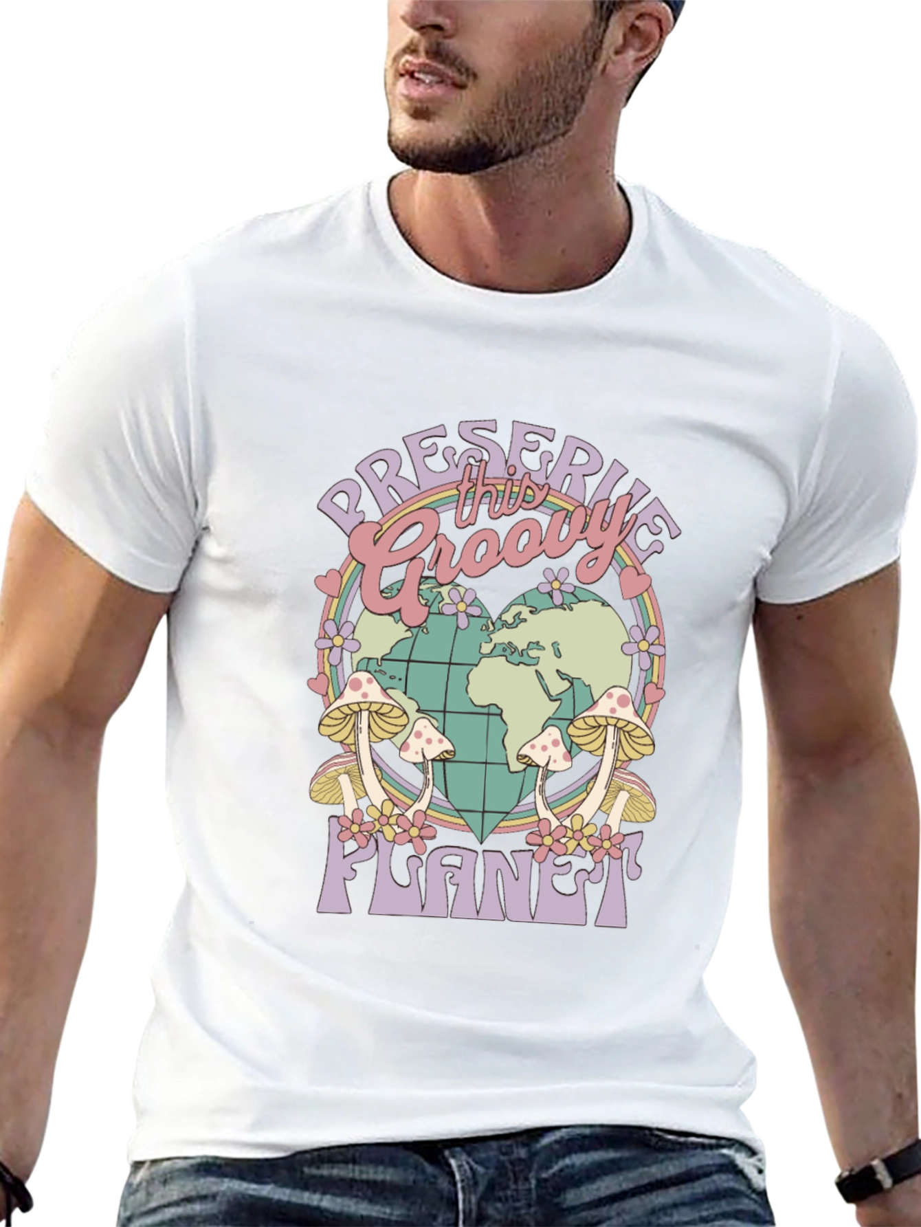 Groovy Planet T-Shirt - Retro Earth Day Tee