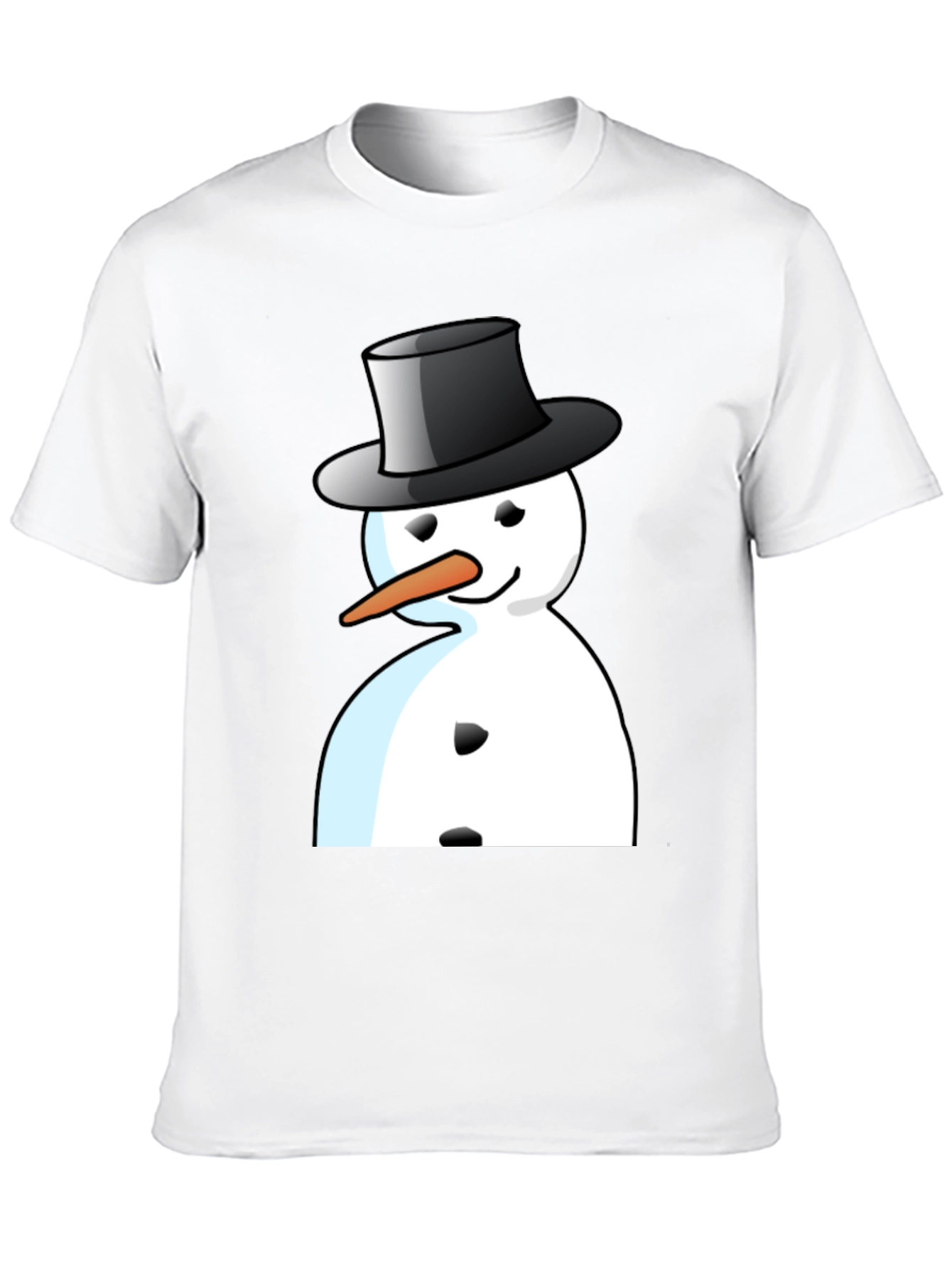 Snowman Graphic T-Shirt - Black Cotton Blend Tee