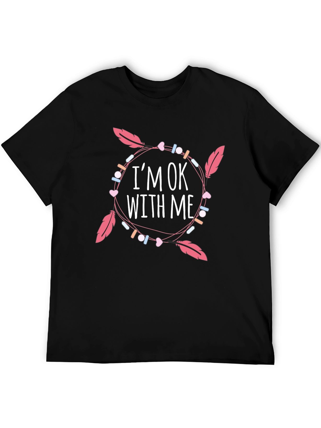 Im OK With Me Graphic Print Black T-Shirt