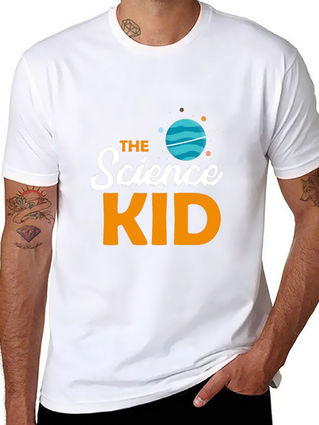 Science Kid T-Shirt - Black Planet Graphic