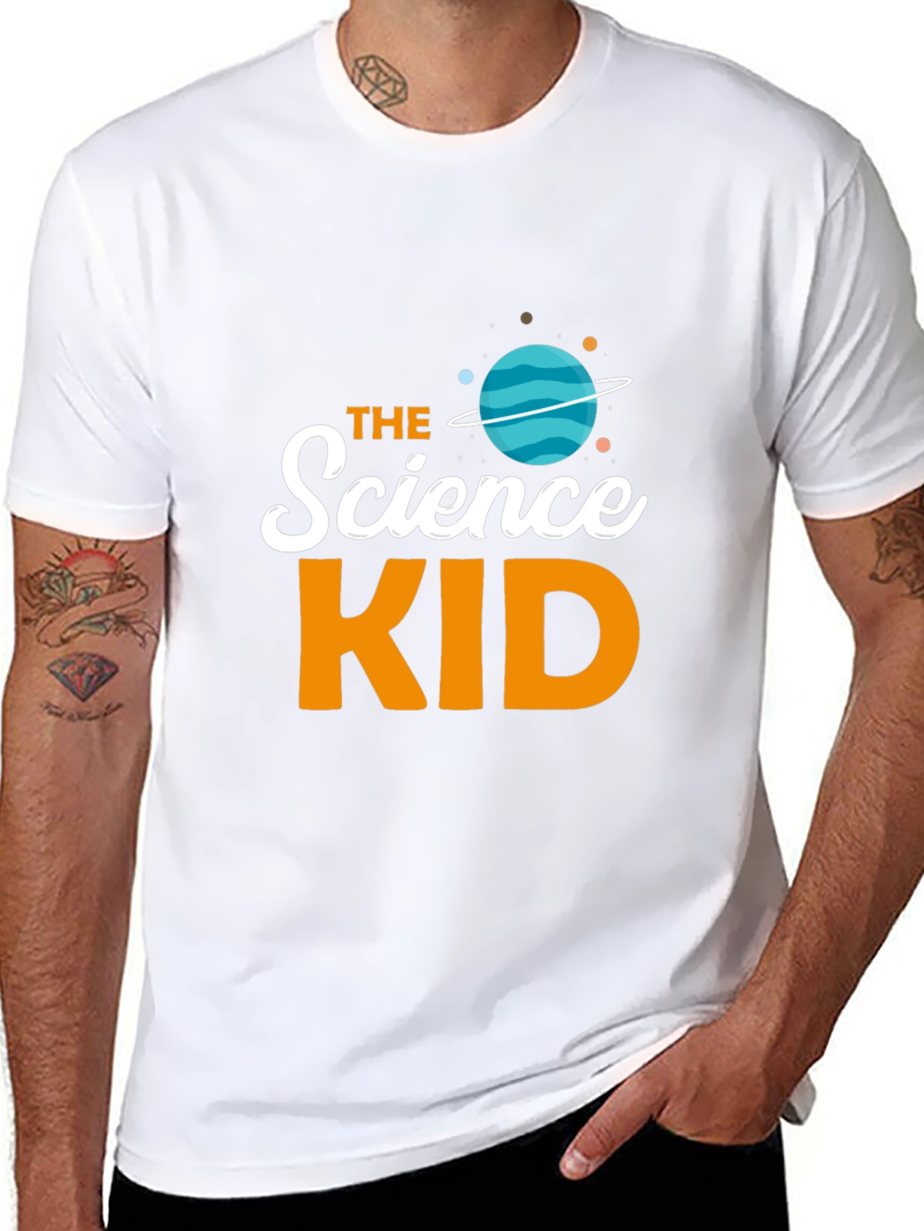 Science Kid T-Shirt - Black Planet Graphic
