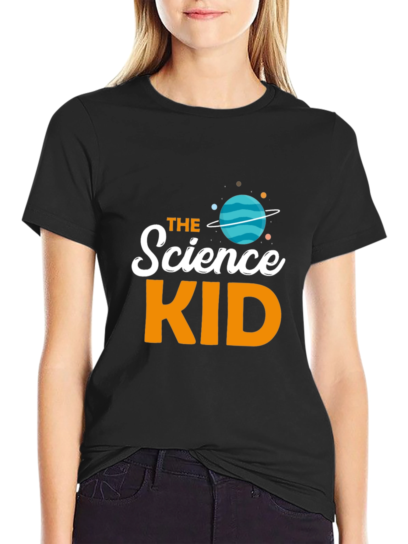 Science Kid T-Shirt - Black Planet Graphic