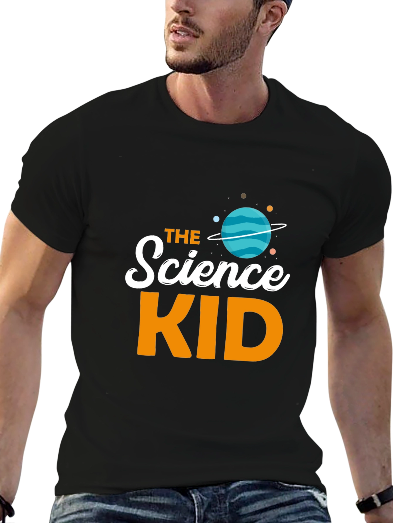 Science Kid T-Shirt - Black Planet Graphic
