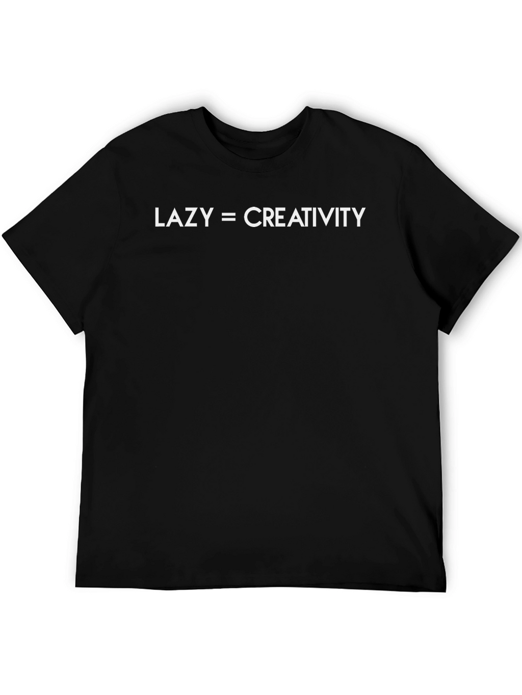 Lazy = Creativity Mens Black Graphic T-Shirt