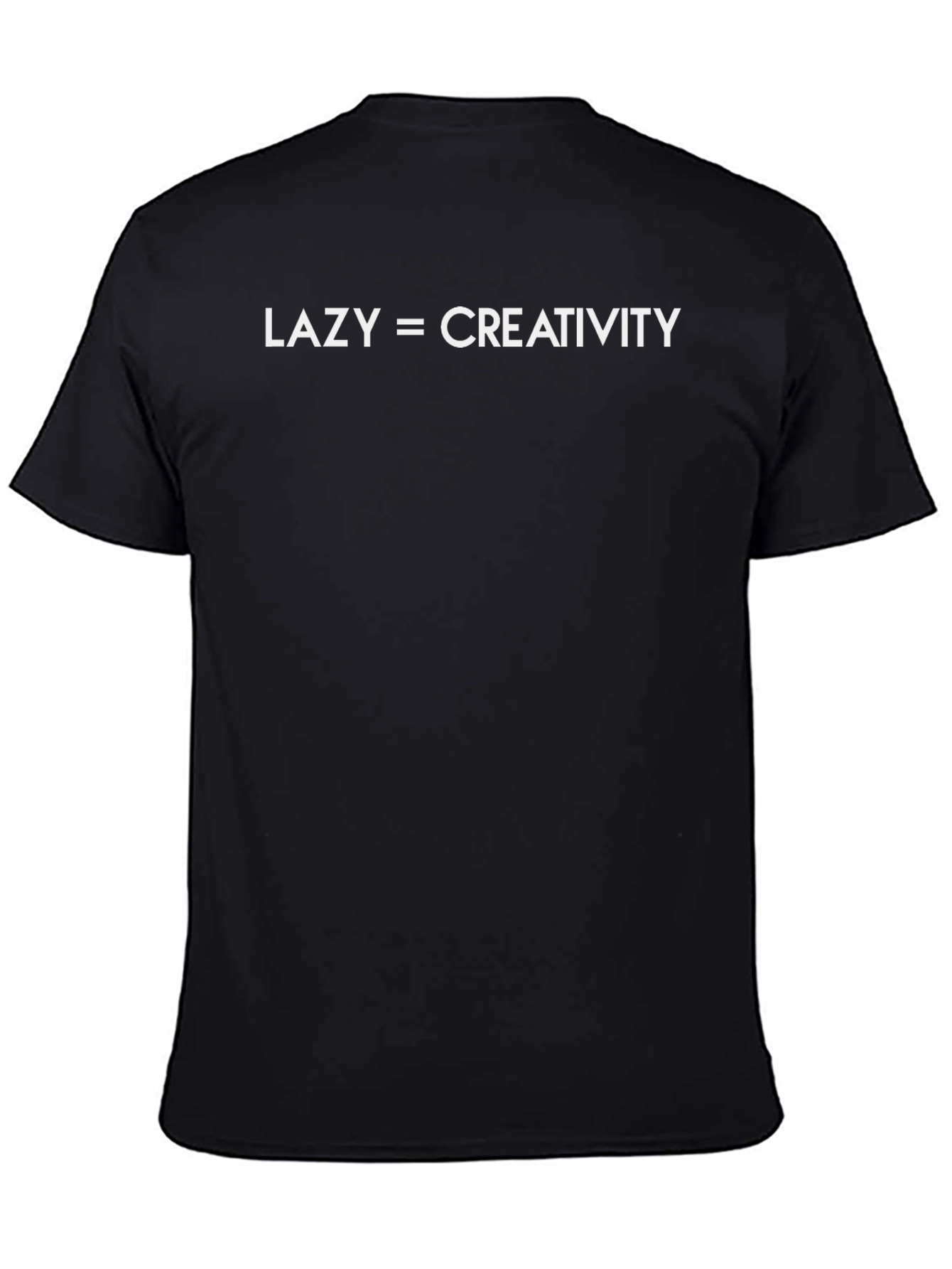 Lazy = Creativity Mens Black Graphic T-Shirt