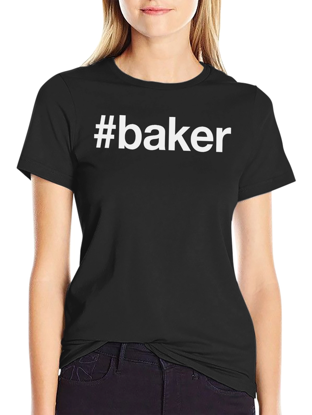#Baker Black Cotton Crew Neck Short Sleeve T-Shirt