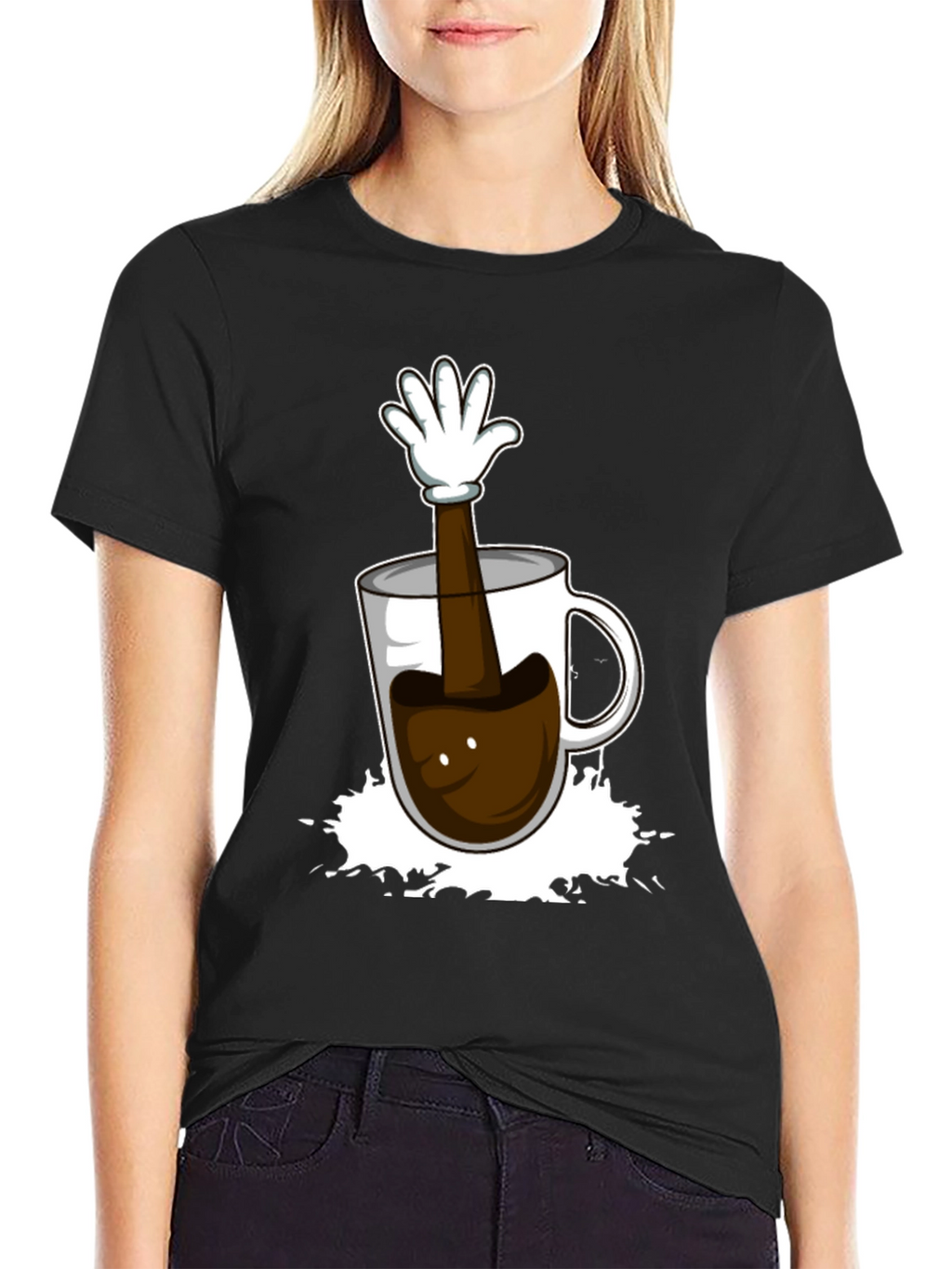 Coffee Cup Hand Graphic T-Shirt