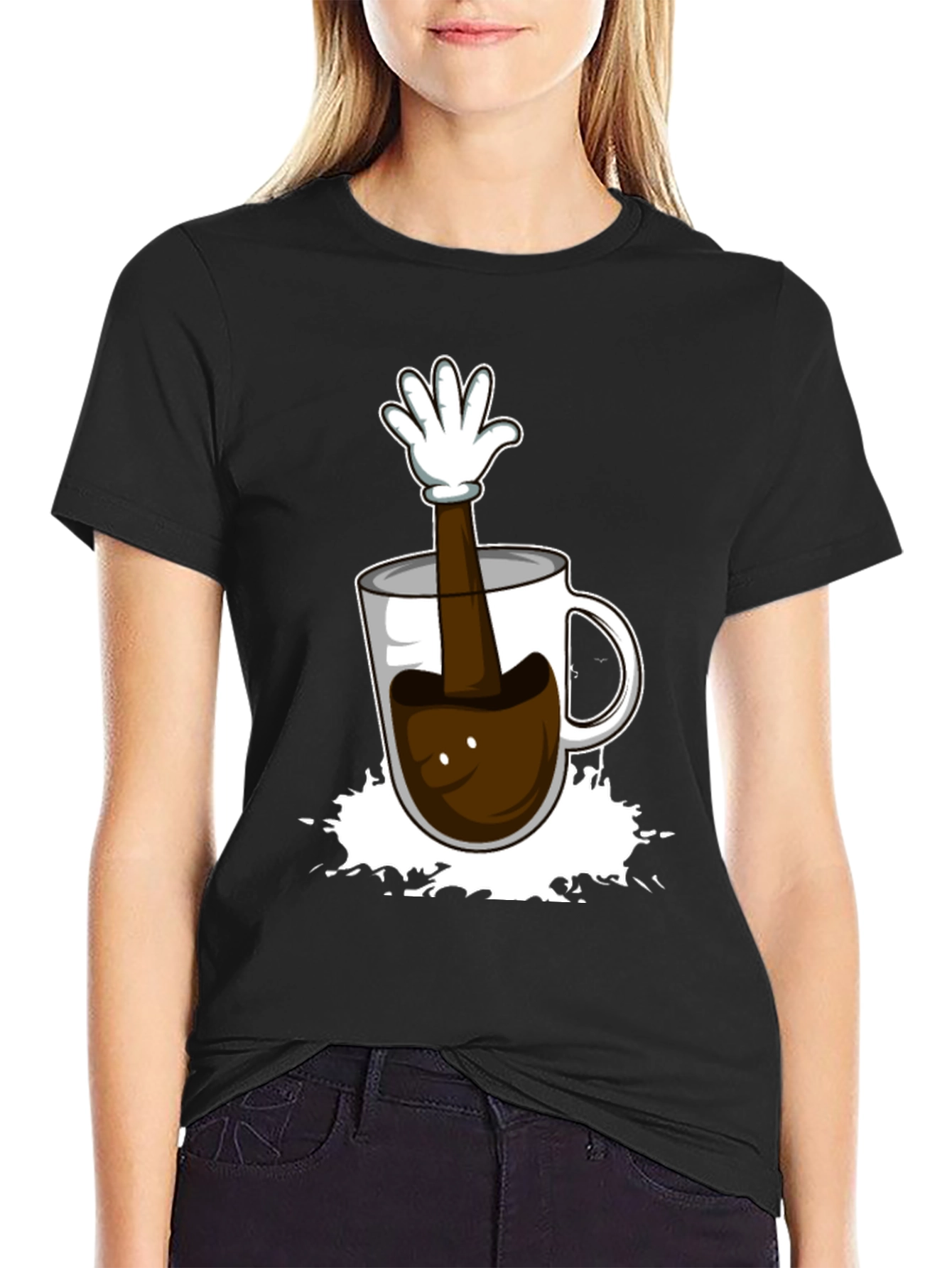 Coffee Cup Hand Graphic T-Shirt