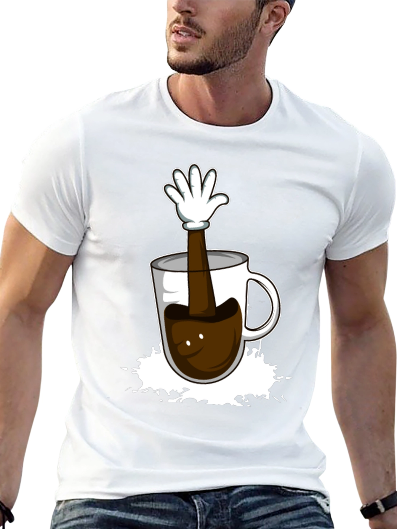 Coffee Cup Hand Graphic T-Shirt