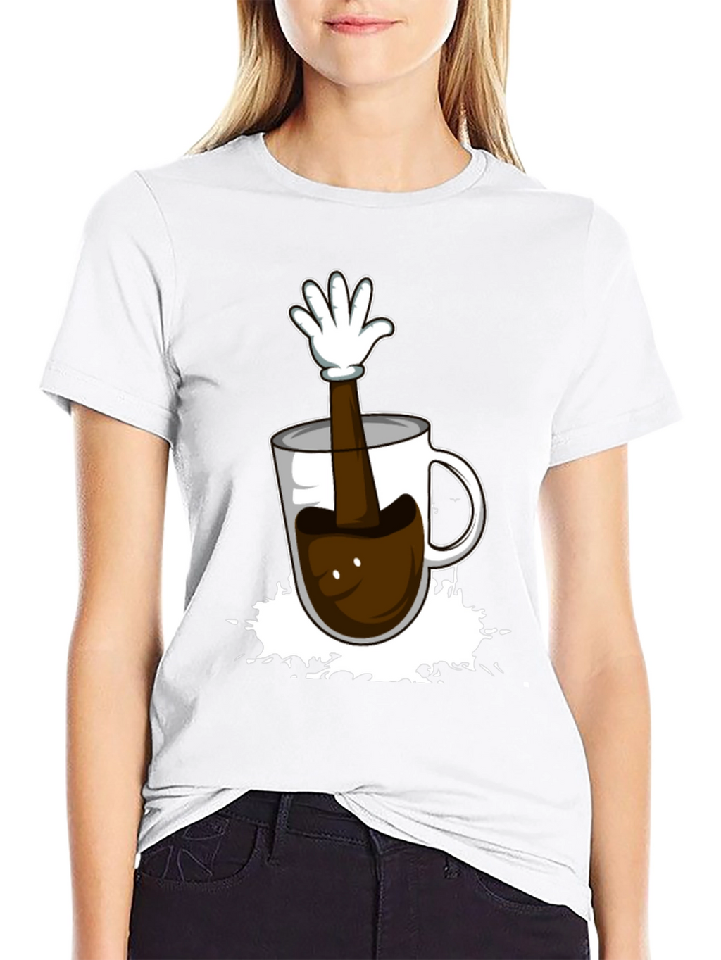 Coffee Cup Hand Graphic T-Shirt