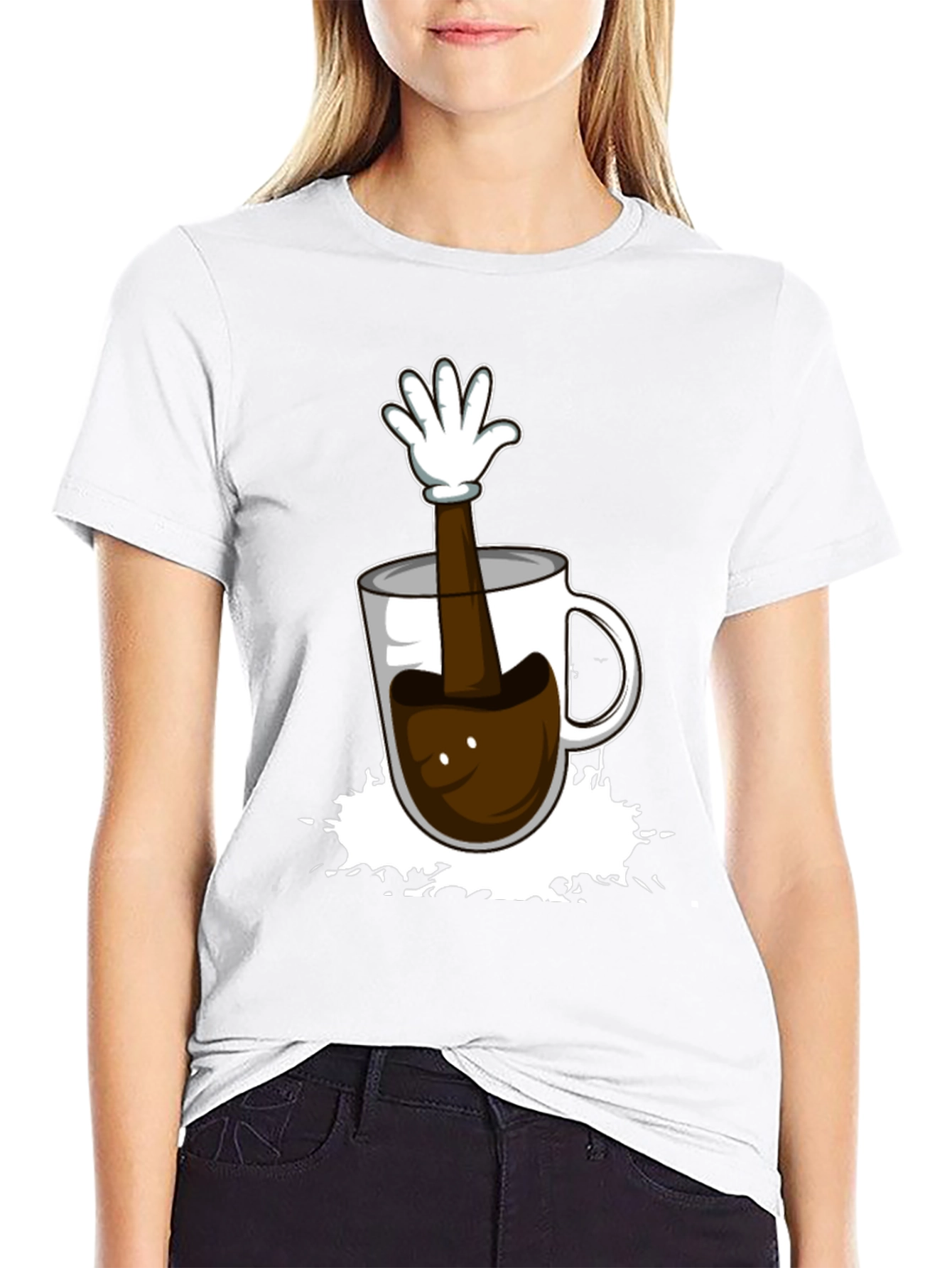 Coffee Cup Hand Graphic T-Shirt