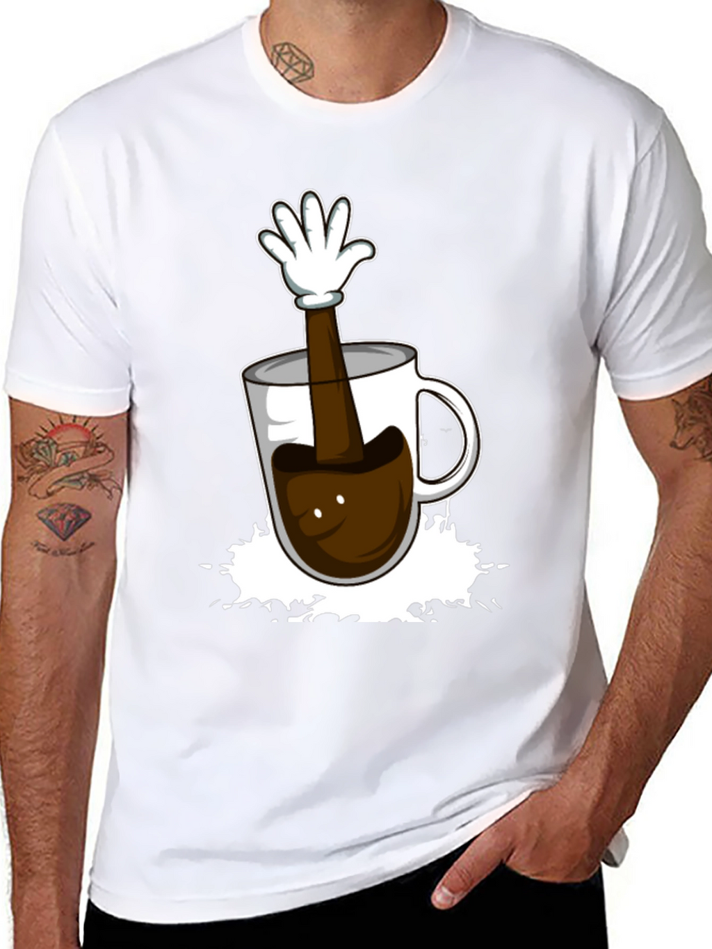 Coffee Cup Hand Graphic T-Shirt