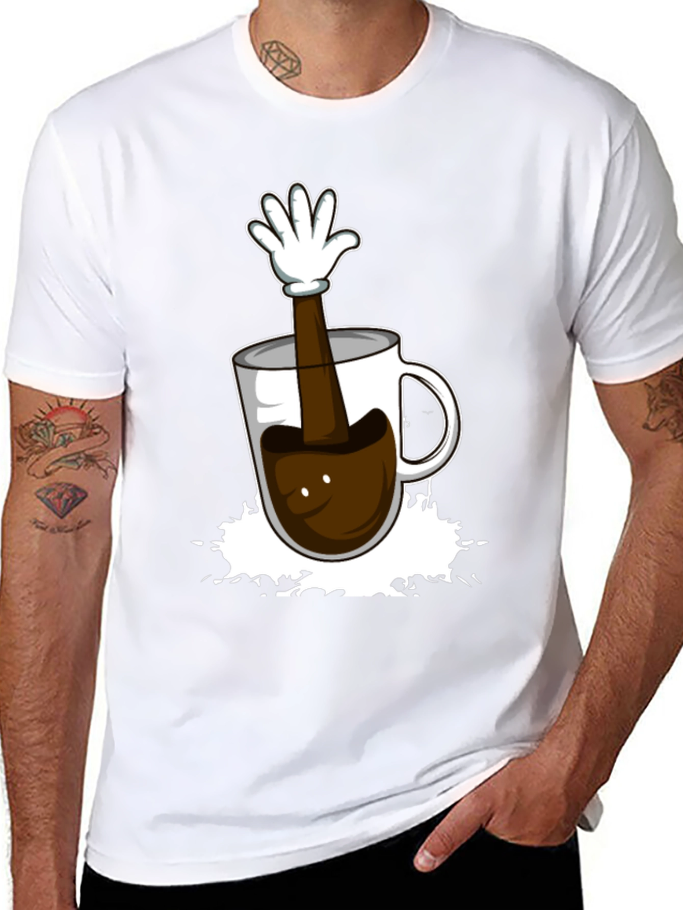 Coffee Cup Hand Graphic T-Shirt