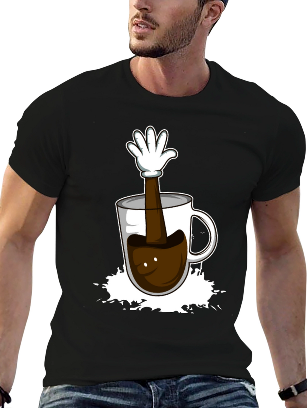 Coffee Cup Hand Graphic T-Shirt