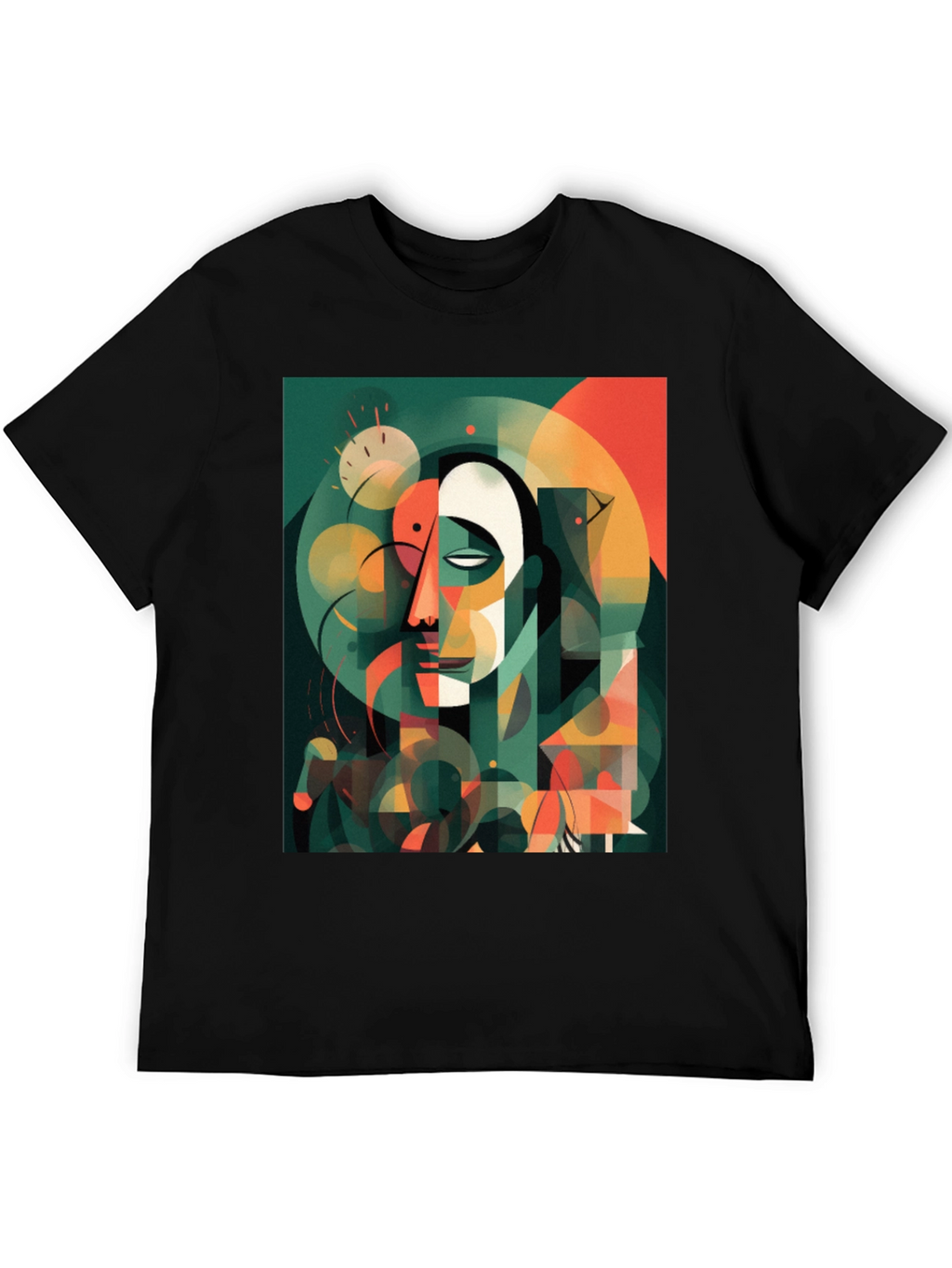 Abstract Geometric Face Graphic Tee