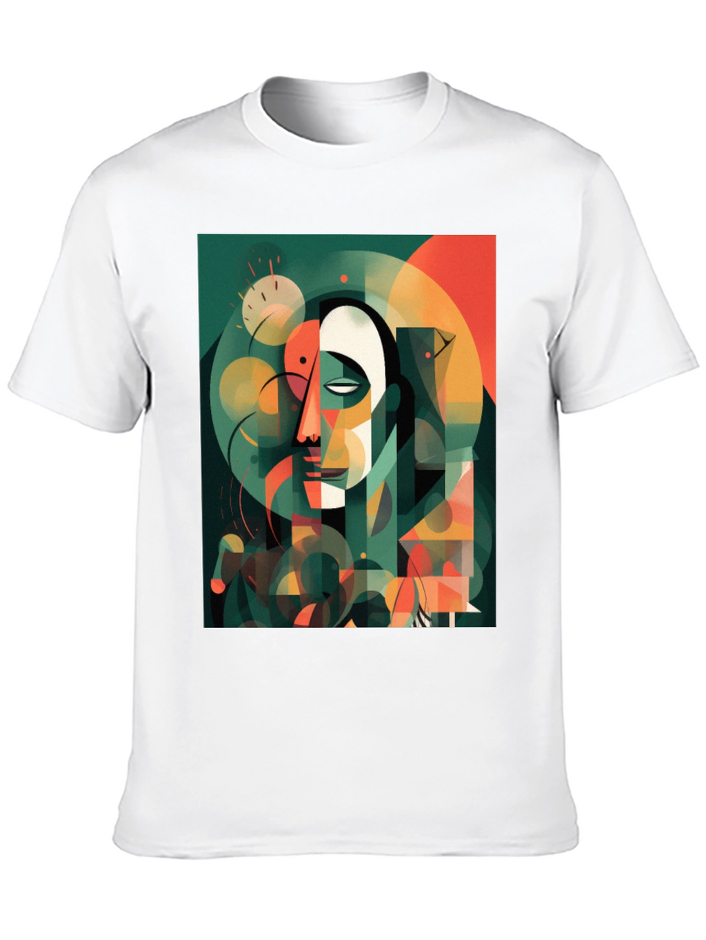 Abstract Geometric Face Graphic Tee
