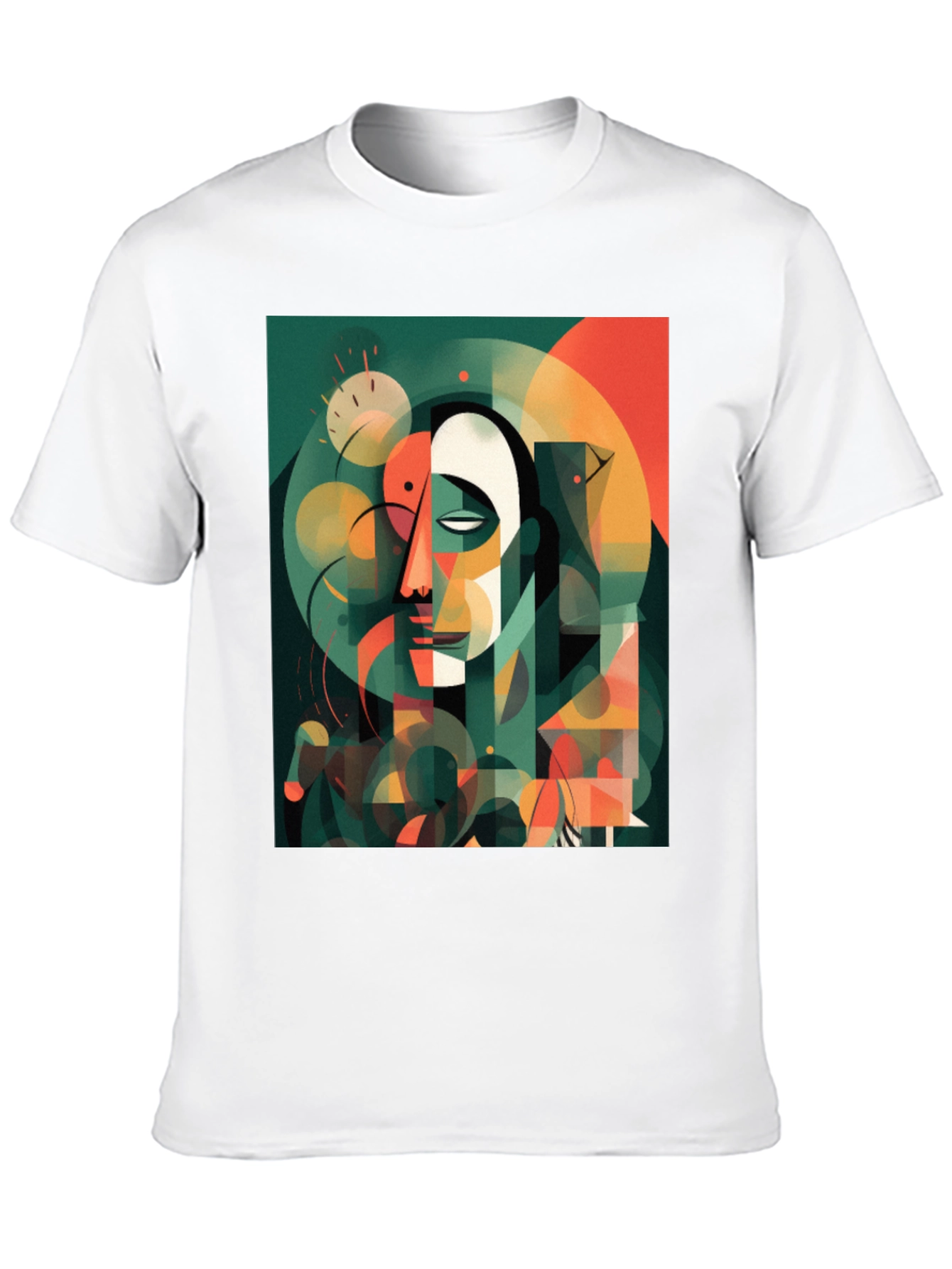 Abstract Geometric Face Graphic Tee