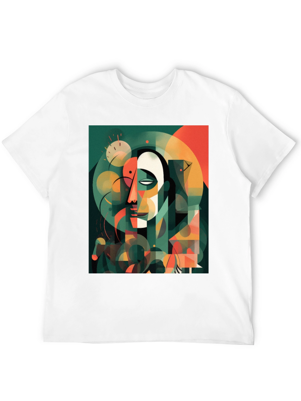 Abstract Geometric Face Graphic Tee