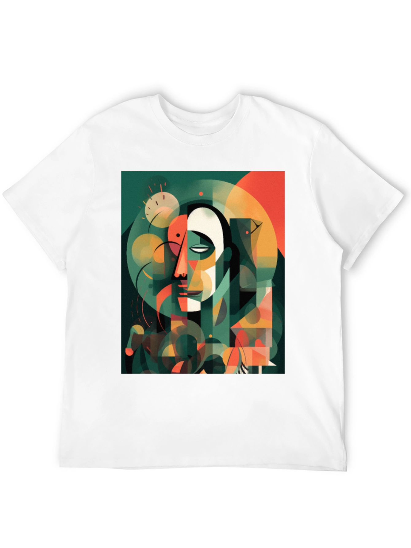 Abstract Geometric Face Graphic Tee