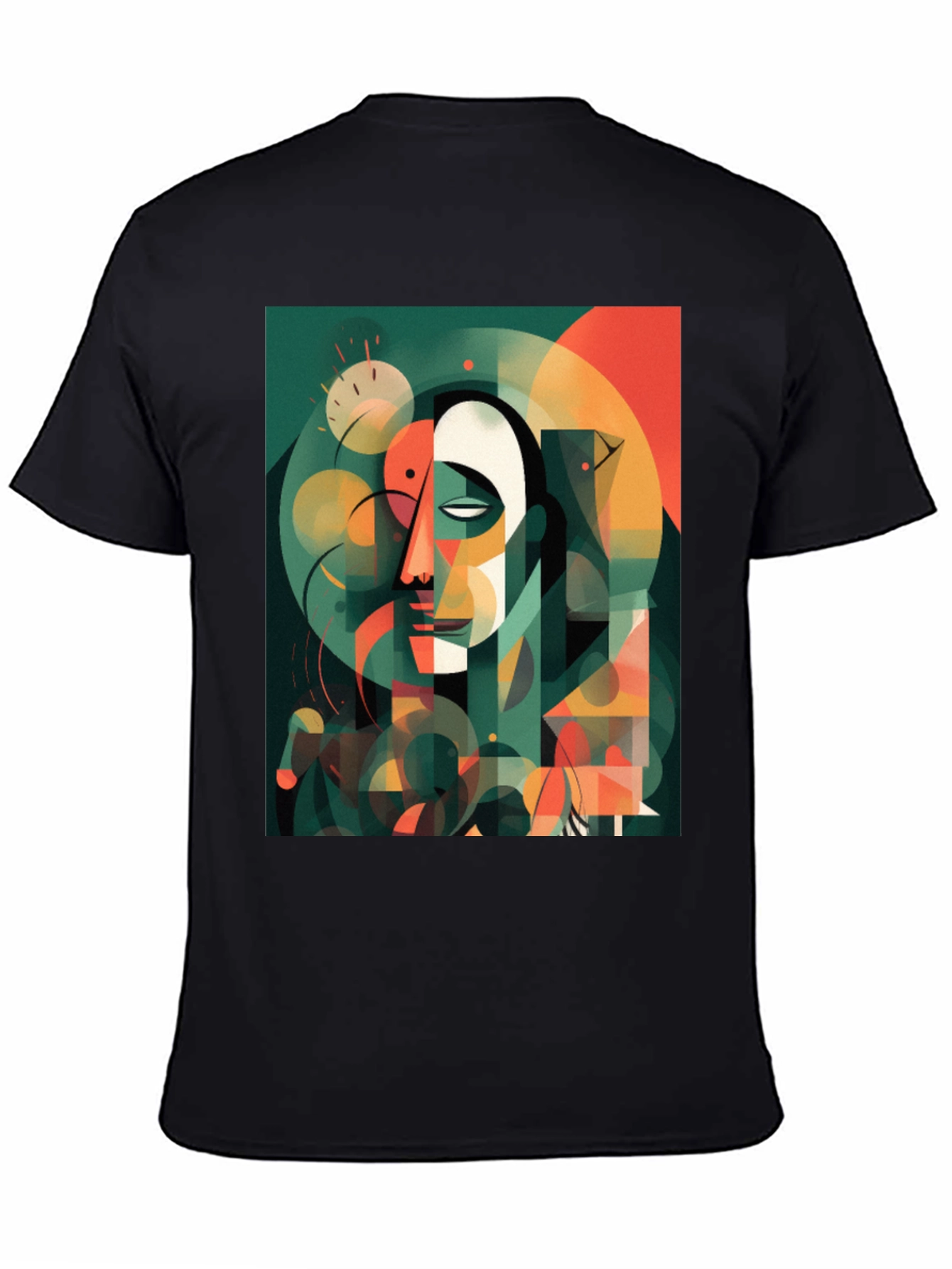 Abstract Geometric Face Graphic Tee