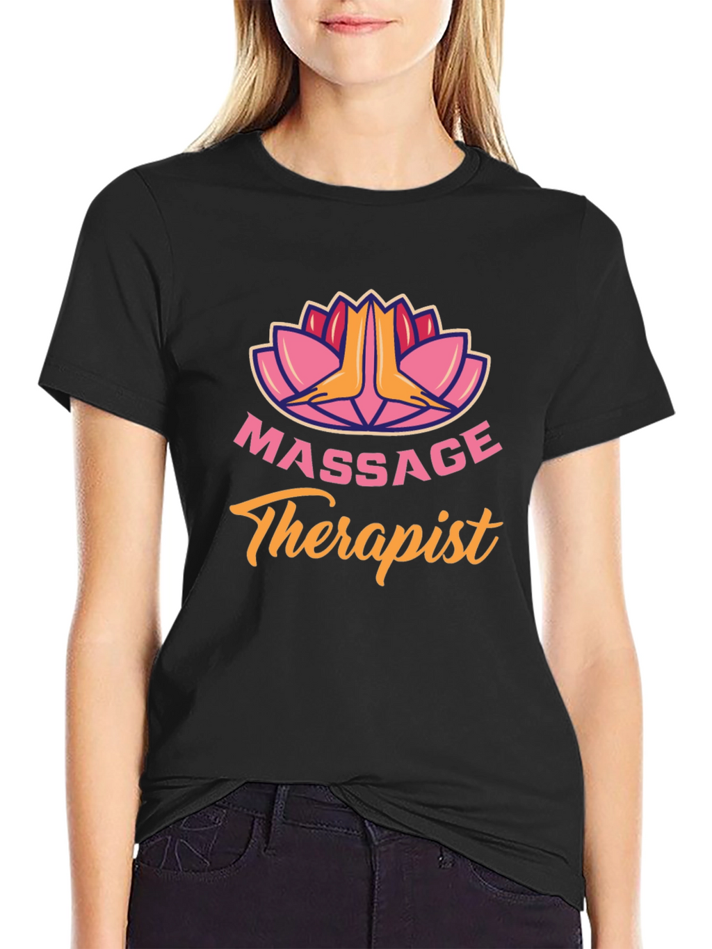 Massage Therapist Black T-Shirt Relaxing Spa Gift Idea