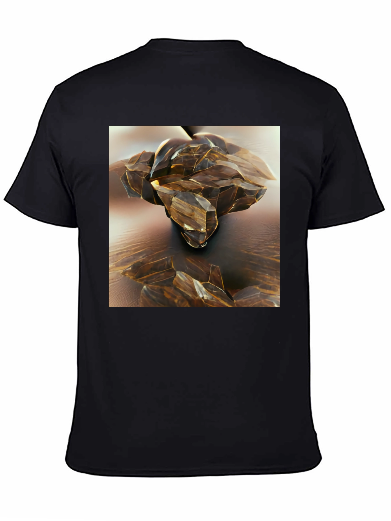 Abstract Crystal Design Black T-Shirt
