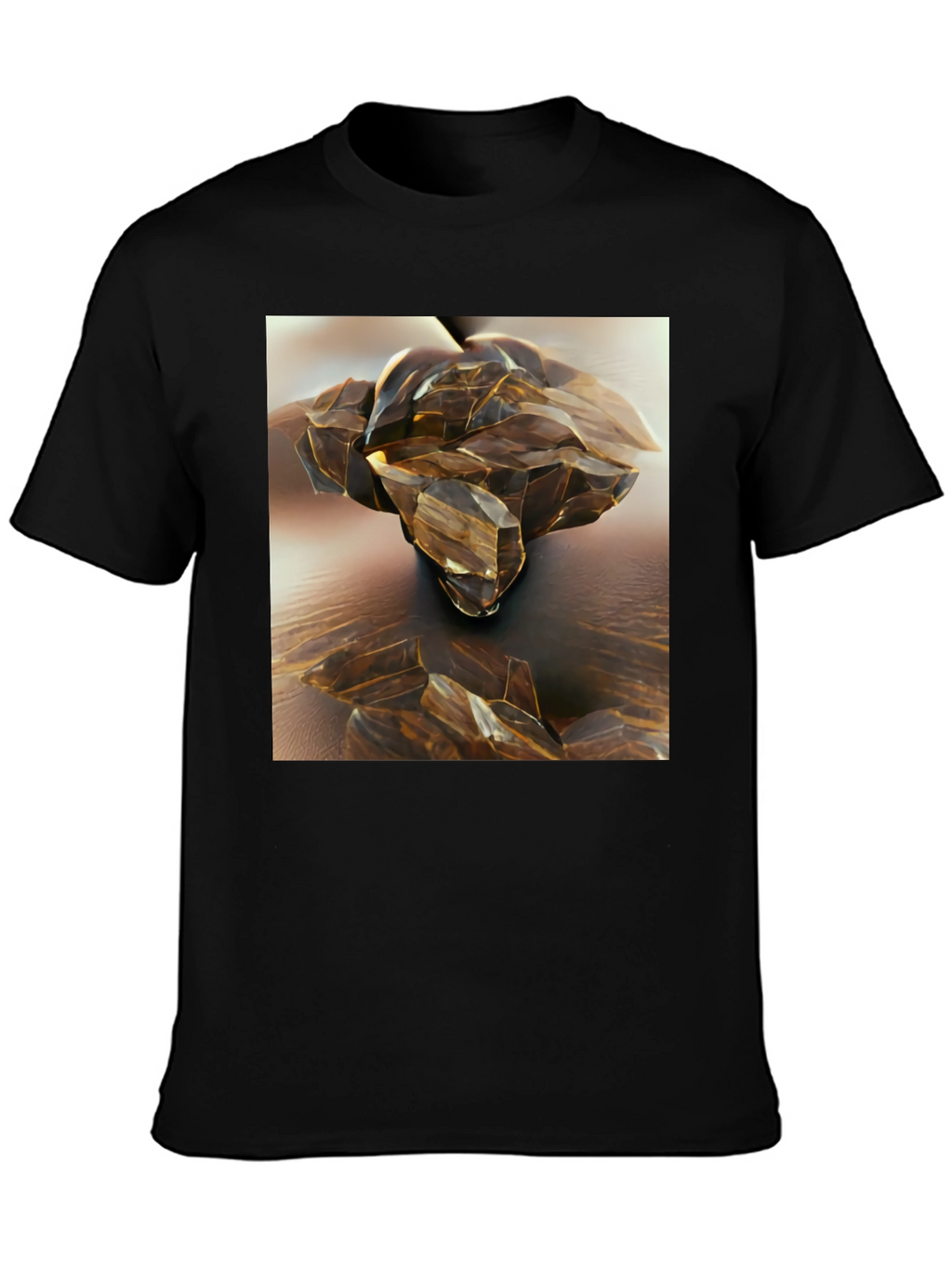 Abstract Crystal Design Black T-Shirt