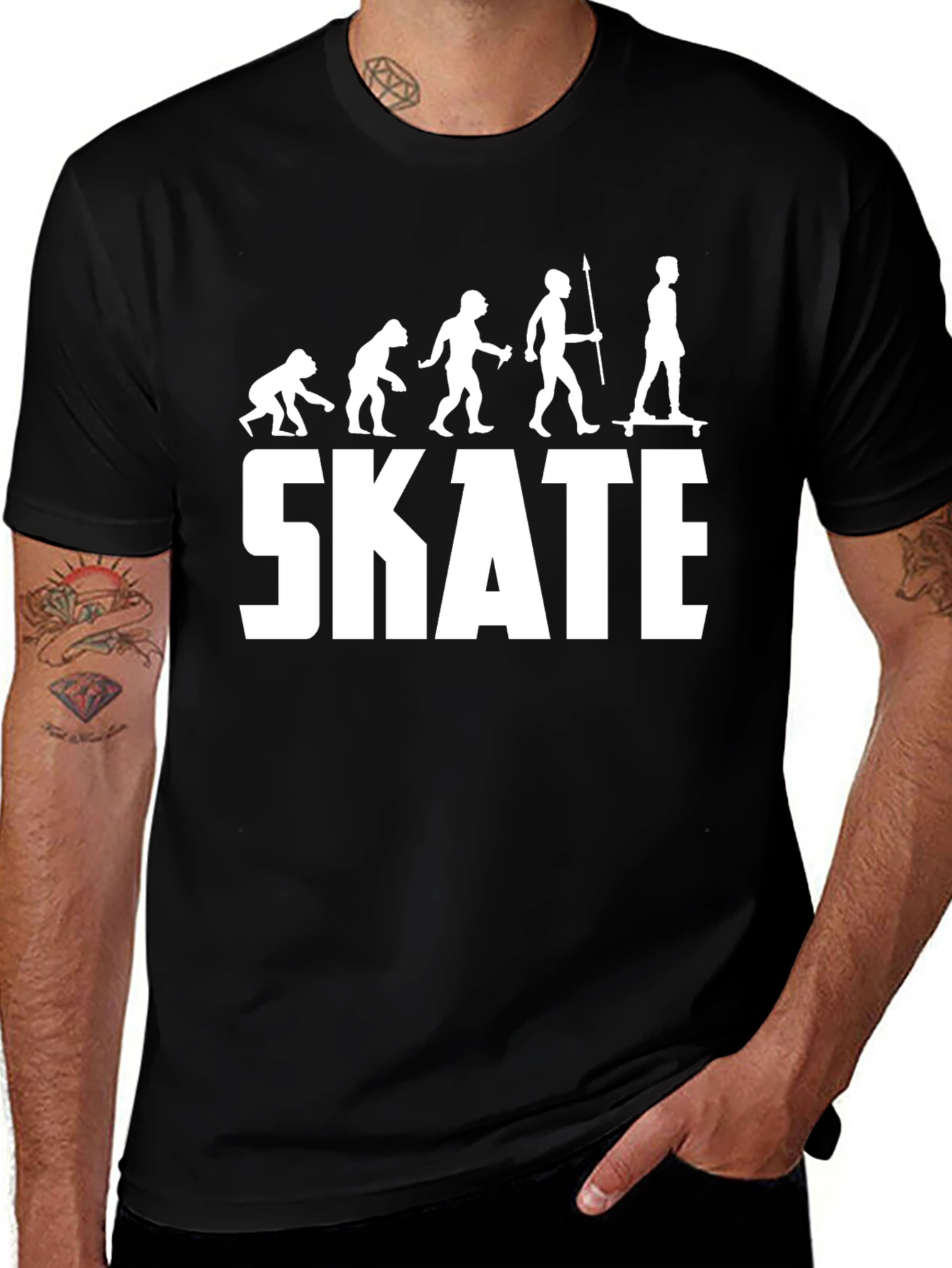 Evolution of Skateboarding T-Shirt - Black Graphic Tee