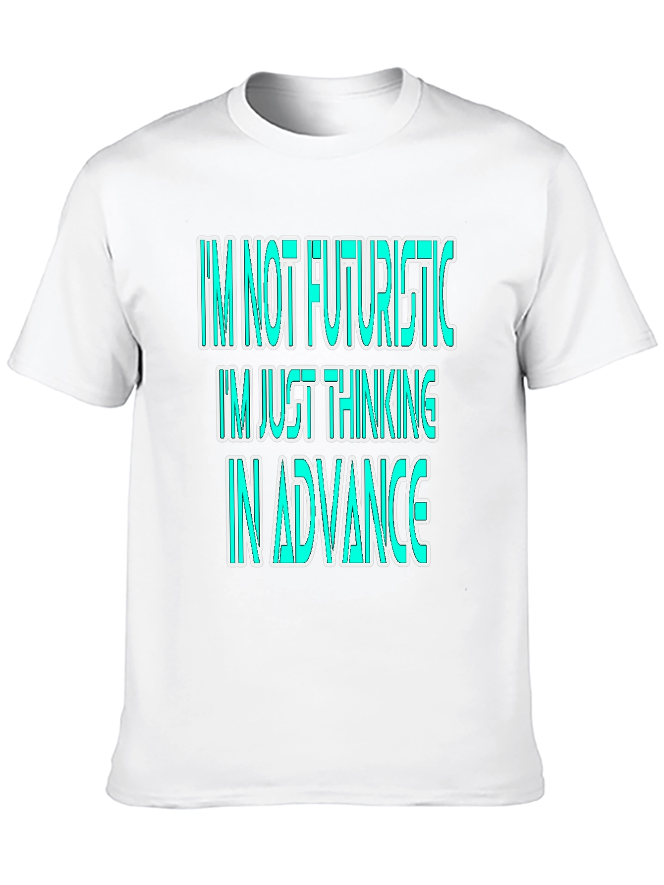 Futuristic Thinking Graphic Tee - Black Cotton Casual T-Shirt