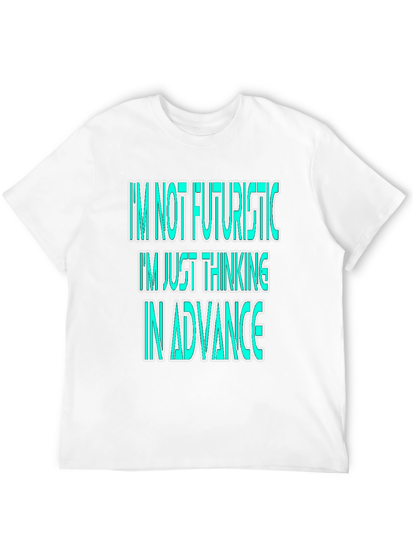 Futuristic Thinking Graphic Tee - Black Cotton Casual T-Shirt